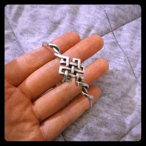 ALEX AND ANI silver endless knot bangle